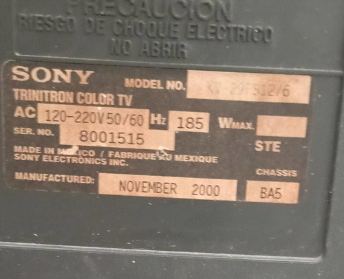 Imagen 5 de 6 de Tv Sony Wega 29
