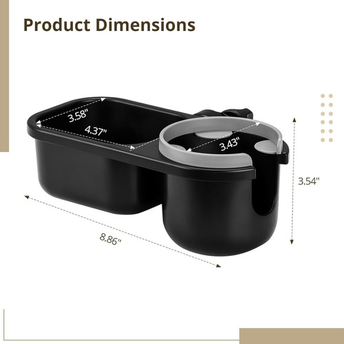 Portavasos Para Cochecito 2 En1 Con Bandeja Para Snacks 360°