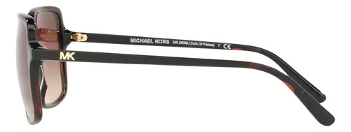 Óculos de sol Michael Kors Solar MK2098U tamanho 56 armação marrom y lente marrom