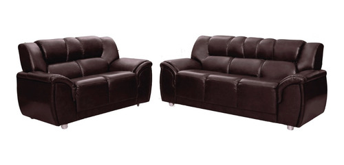 Juego De Living Sillon 3+2 Cuerpos Sofa Pu Negro Cordoba