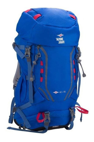 Mochila Camping Trekking Mochilero Alpine Skate 40+10 Lts Color Azul/ 26900