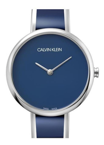 Relógio Feminino Calvin Klein Seduce Aço Prata/azul K4e2n11n