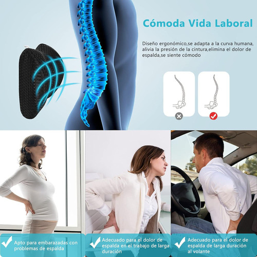 Gel Almohada Lumbar Cojín Espuma Viscoelástica Para Cintura