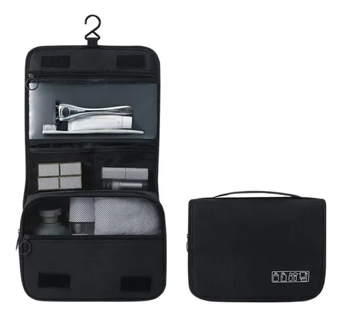 Estuche Cosméticos Viaje Colgante Baño Impermeable Organizar Color Negro