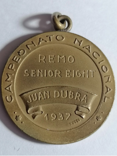 Medalla Campeonato Nacional De Remo 1937 Rossi