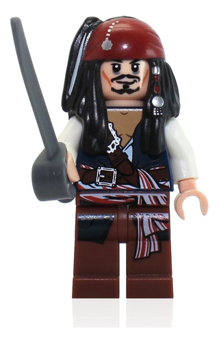 Minifigura De Jack Sparrow Lego Pirates El Caribe