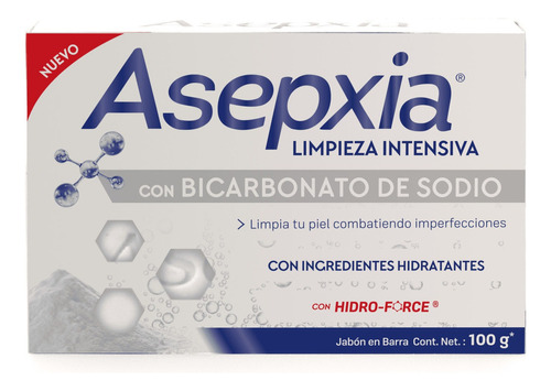 Jabón Asepxia Bicarbonato De Sodio 100 Gr.