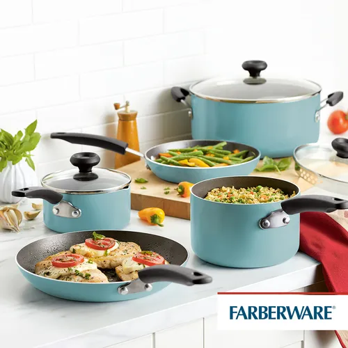 Farberware Easy Clean Batería Antiadherente 12p Azul