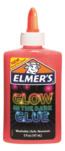 Cola Líquido Elmer's Cola com Glitter Atóxica Brilha no Escuro - Rosa