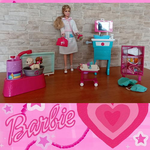 Muñeca Barbie Con Accesorios De Veterinaria 