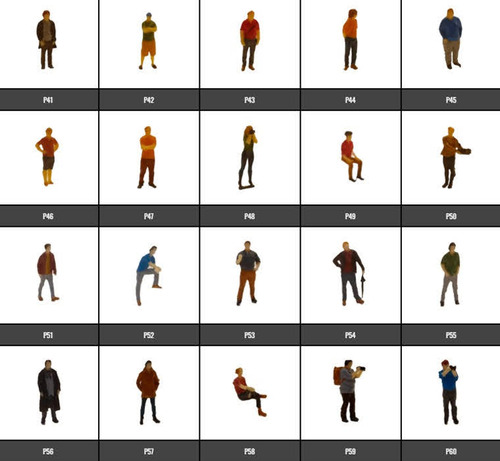Figura Personas 1/87 Ho X10 Maqueta Ferromodelismo 3d