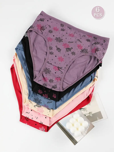 Set 6 Pz Pantaleta Bikini Para Mujer Elegantes Y Elásticas