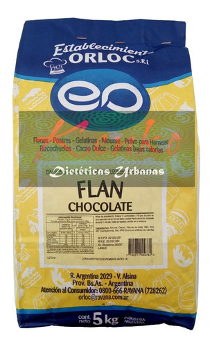 Flan Sabor Chocolate 5kg ( Orloc) Kenko Dieteticas / Almagro