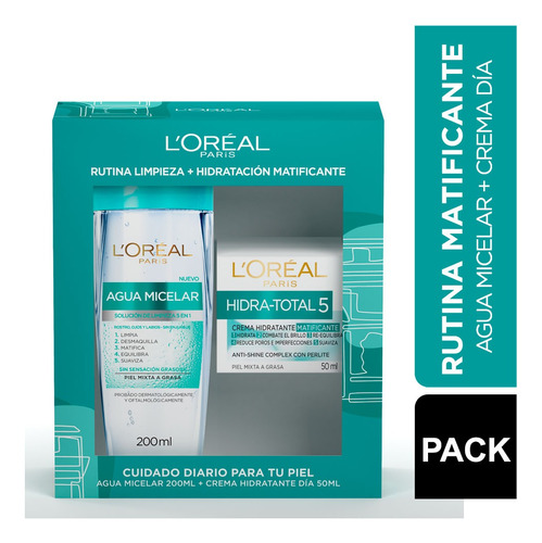 Pack De Agua Micelar + Crema Hidratante L'oréal Paris