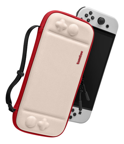 Estuche Delgado Para Nintendo Switch Oled Color Rojo Blanco