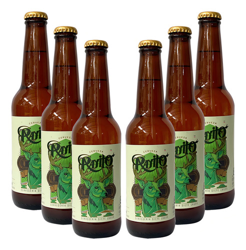 Six Pack Cerveza Artesanal Rayito De Tres Ipa 355 Ml