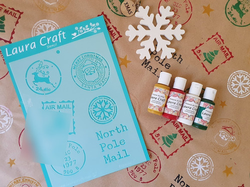 Imagen 8 de 9 de Stencil Laura Craft Navidad Set Postal Navideño