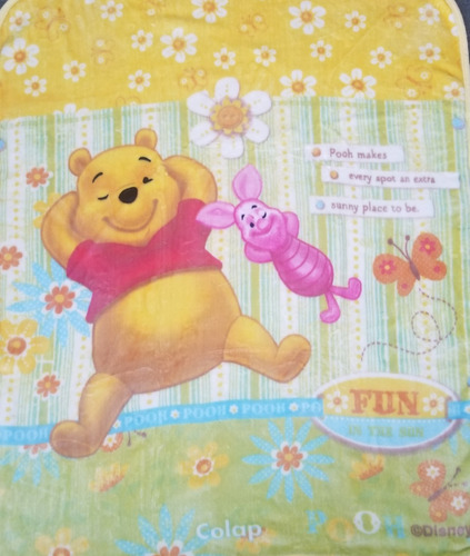 Cobertor De Bebe Pooh 1.10 X 1.40 , Marca Colap