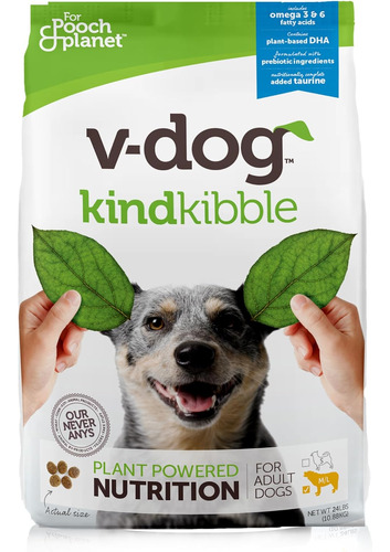 V-dog Vegan Kibble Dry Dog Food (24 Lb) | Plant Based Protei