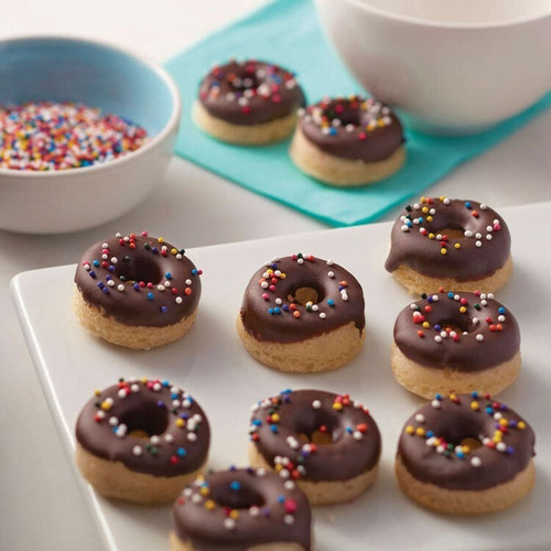Molde Donuts Medianas De Acero C/antiadherente Tipo Teflon Color Gris