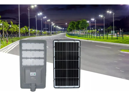 Lampara Suburbana Solar 300w Led Aluminio All In One