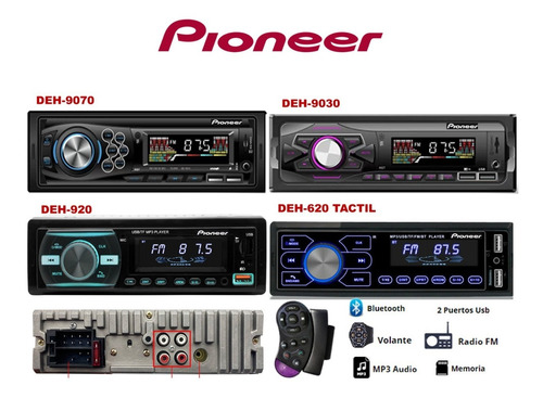 Reproductor Pioneer Bluetooth De Carro Mp3 Usb Radio Control