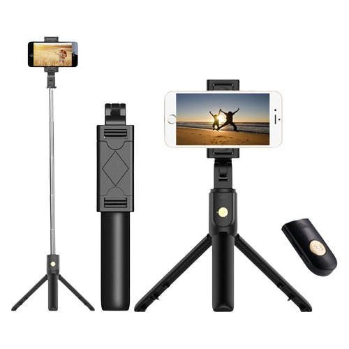 Monopod Selfie Y Tripode Con Control Bluetooth, Largo 68cm