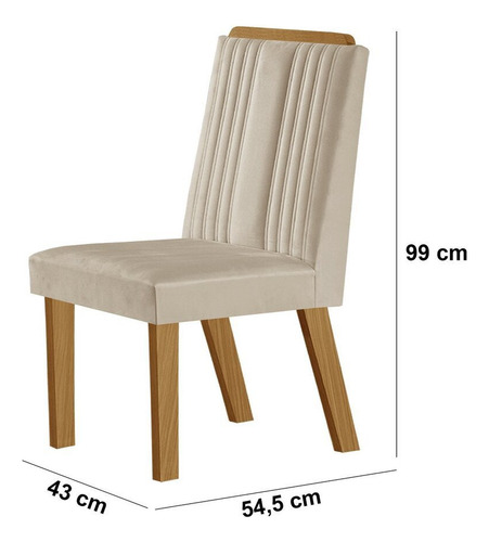Conjunto De Jantar Mesa Áustria 120cmx80cm Tampo Efwt