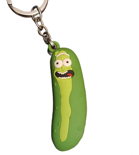 Llavero Rick Y Morty Goma Pepino Para Moto Verde