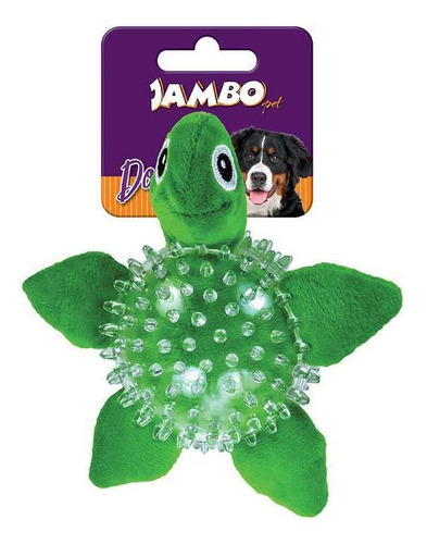 Imagem 1 de 6 de Brinquedo De Cachorro Bola Pelúcia Spik Ball Tartaruga Jambo