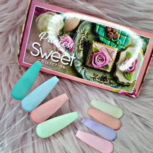 Coleccion De Acrilicos 8 Pzs Uñas, Wapizima Princess, Sweet Pasteles