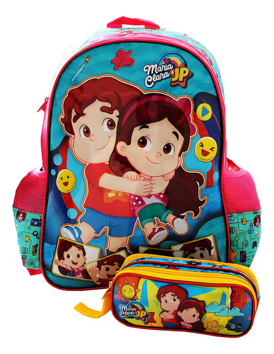 Mochila Escolar Com Estojo Maria Clara & Jp Youtubers Clio