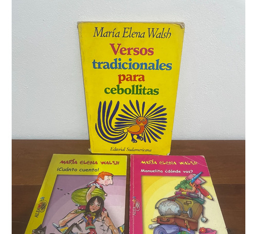 Lote 3 Cuentos Infantiles Maria Elena Walsh Manuelita Versos