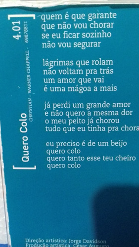 Cd Promo - Leonardo - Quero Colo - 2000 (Usado)