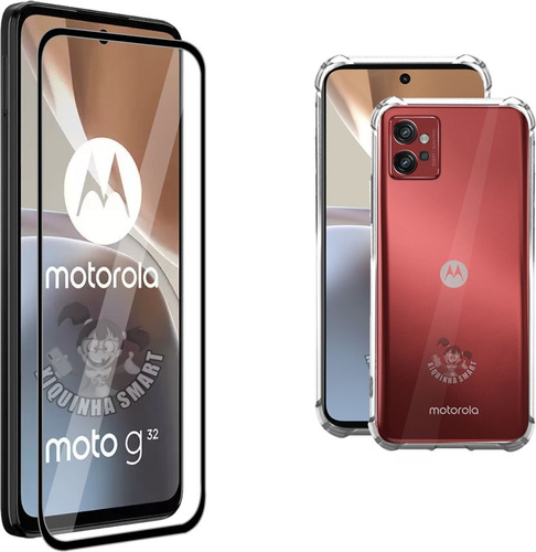 Películas 3d Vidro +  Case Capinha Para Motorola Moto G32