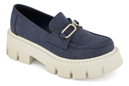 Mocasín Casual Andrea Tipo Chunky Para Mujer Azul Marino