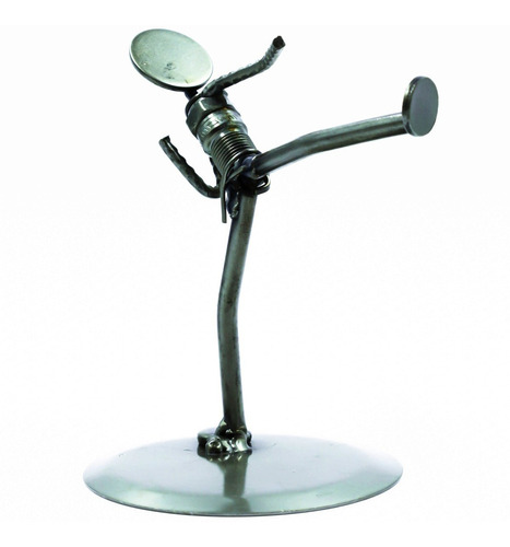 Figura Karateca Decorativa De Metal 100% Artesanal Deporte