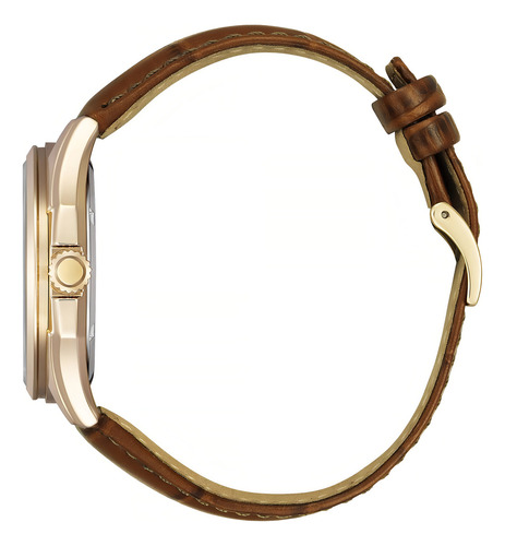 Reloj Citizen Aw175310a Para Hombre Triple Manecilla Fecha Color De La Malla Marrón Color Del Bisel Dorado Color Del Fondo Blanco