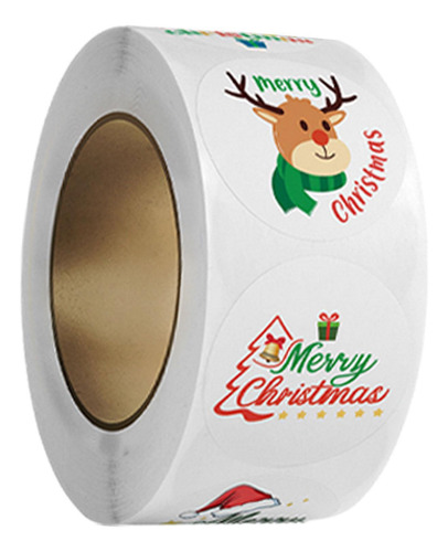 3 Rollo De 500 Pegatinas Navideñas Para Hacer Estilo C