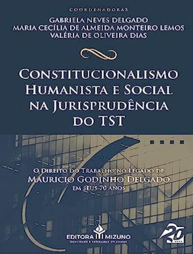 Constitucionalismo Humanista E Social Na Jurisprudencia Do Tst, De Delgado, Marilia Cecilia De. Editora Mizuno, Capa Mole, Edição 1 Em Português