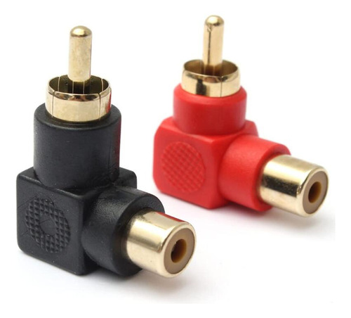 Adaptador Rca Macho 90 Graus Para Rca Femea Formato Em L