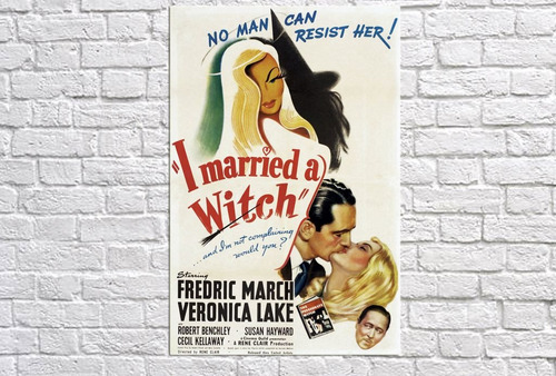 Cuadro 60x90cm Cartel Retro Married A Witch Antiguo Vintage