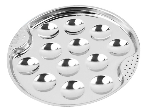 Plato De Caracoles De Acero Inoxidable De 12 Compartimentos