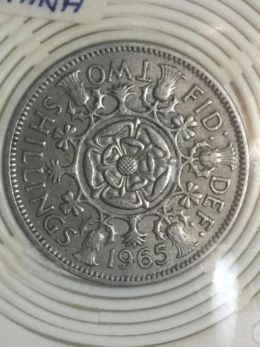 Moneda Antigua De Gran Bretaña De 2 Shillings 1965