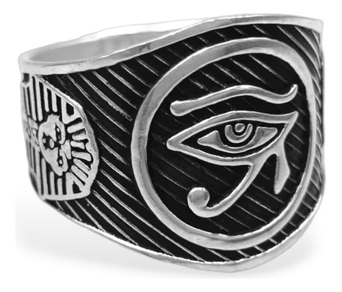 Anillo Ojo De Horus Plata 925 Faraón Egipto