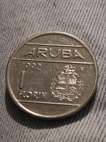 Aruba  1 Florin Año 1992 Níquel Consolidado De Acero Km#5