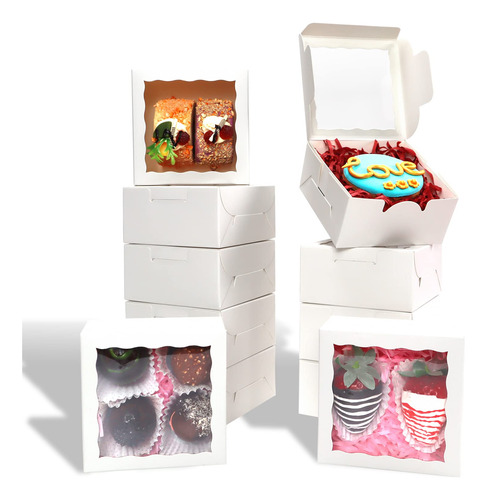 Romanticbaking Paquete De 40 Cajas De Panaderia De 4 X 4 X 2