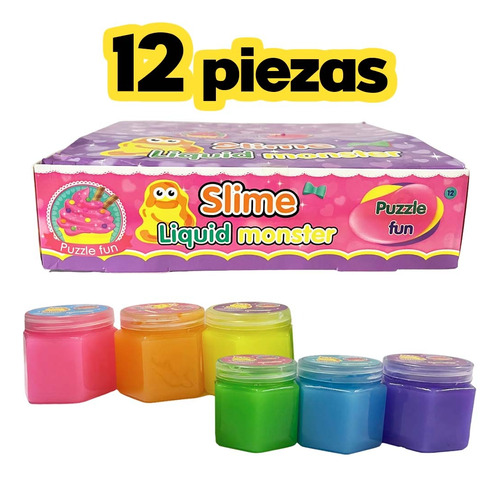 12 Pzas Slime Colores Moco De Gorila Figuras Juguete Mayoreo