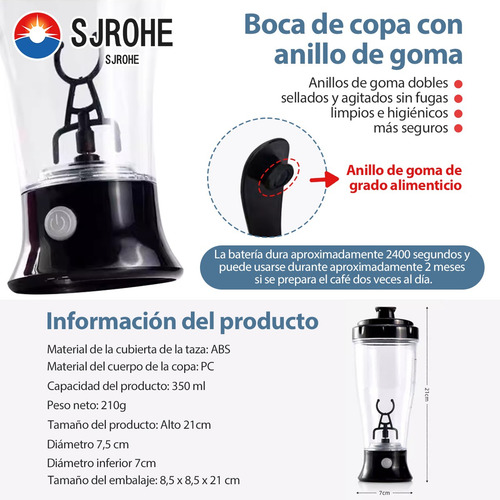 Mini Vaso Licuadora Portatil Usb Recargable Color Negro