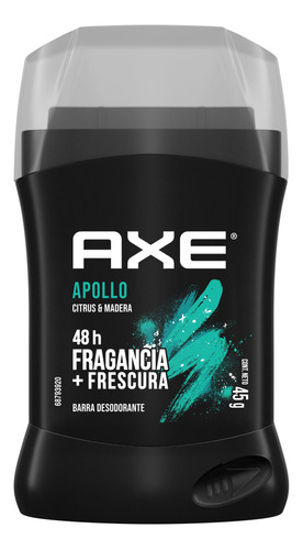 Axe Apollo 48h Citrus Y Madera Barra Desodorante 45 G